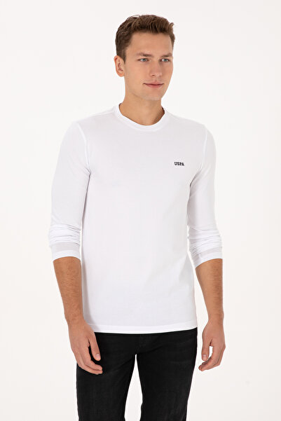U.S. Polo Assn. Erkek Slim Fit Bisiklet Yaka Beyaz Süprem Basic Sweatshirt 50...