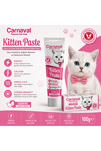 Carnaval Kalsiyum ve Omega Deposu Kitten Paste Macun