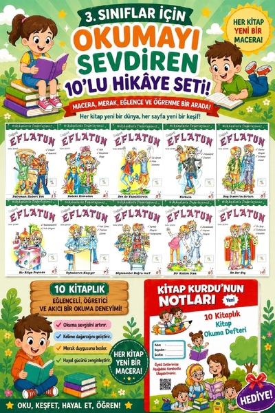 5 Renk Yayınları 3 .Sınıf Öğrencileri İçin Zevkle Okuyacağı 10 lu Hikaye Seti...