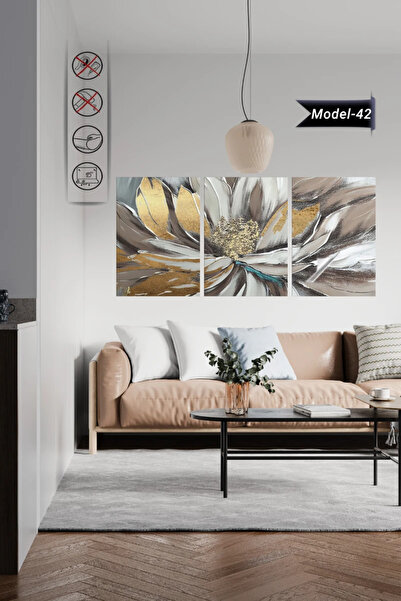 Akıllı Kağıt Statik Tutunma Özellikli Tablo - Poster Çiçek (Model-42) Çerçeve...