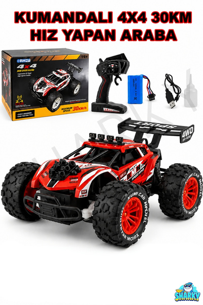 SHARKY 2.4GHz Uzaktan Kumandalı 4x4 30 Km Hız Yapan Şarjlı Buhar Atan Off-Roa...