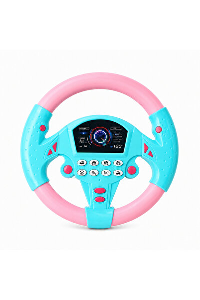 ZİVENTA Mavi-Pembe Vantuzlu Oyuncak Direksiyon 360° Dönüşlü Sesli Çocuk Direk...