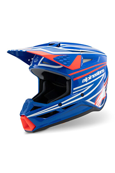 Alpinestars SM3 Youth Wurx Off-Road Çocuk Genç Motosiklet Kaskı Mavi Beyaz Kı...