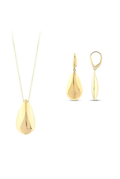 Assos Pırlanta Altın İkili Damla Set - 14K
