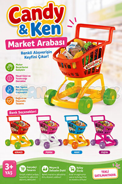 Doğan Oyuncak Dünyası Candy & Ken Market Arabası Dolu - Mutfak Setleri - Ev O...