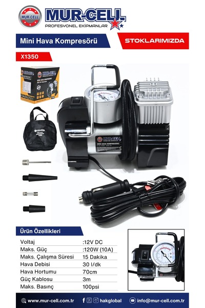 Karona İtaly Murcell Mini 12 v Araç Kompresörü