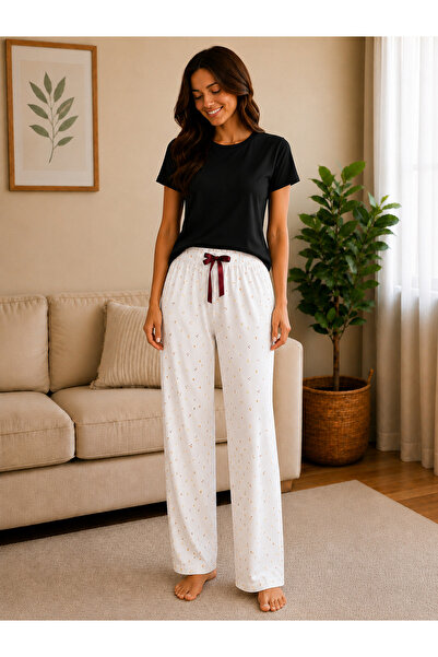 MyRia Ring Viskon Likralı Pijama Altı