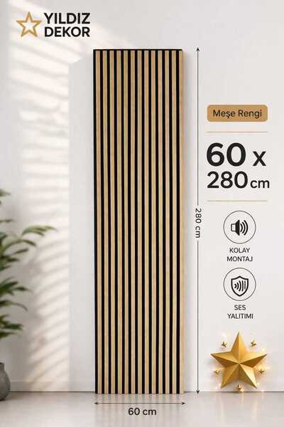 YILDIZ DEKOR yeni nesil duvar paneli 60x275 meşe rengi