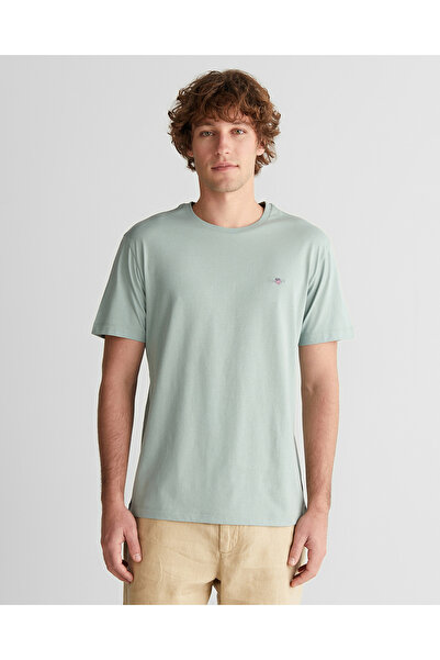 Gant Erkek Yeşil Bisiklet Yaka Regular Fit Logolu T-Shirt