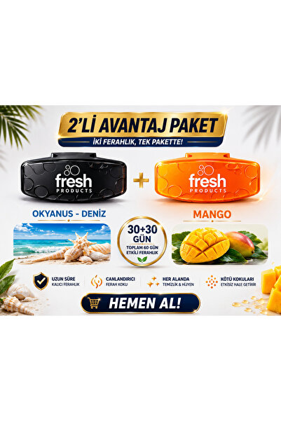 Fresh Products WC Klozet Kokusu Mango & Okyanus Esintisi 2’li Set