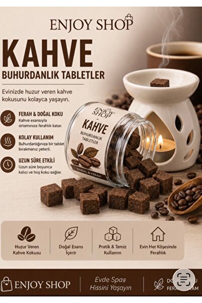 ENJOY SHOP 20 ADET KAHVE KOKULU ( COFFE ) DOĞAL NATUREL BUHURDANLIK WAX MUM T...