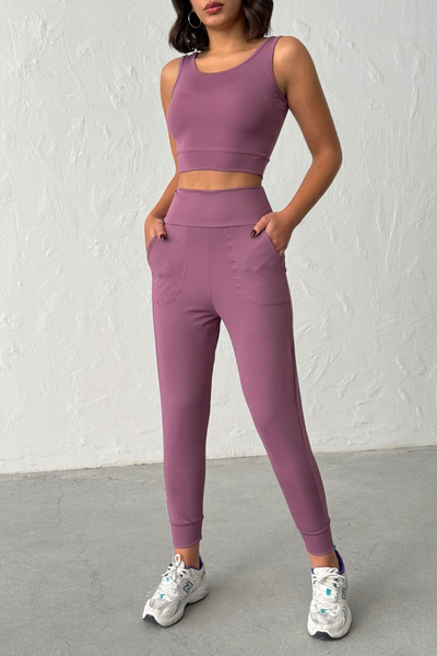 OPENDO Pantaloni de sport cu talie înaltă și picior îngust