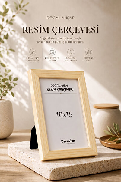 Single 10x15 Photo Frame with Natural Wooden Modern Legs | Colorful Desktop Frame | No Blank Pictures