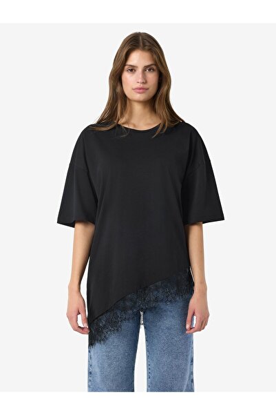 Noisy May T-Shirt Spitzenverzierter