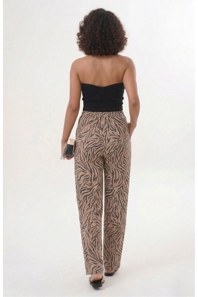 RAVELLES Women's Zebra Pattern Thin Satin Summer Loose Wide Leg Sweatpants – Lightweight & Stylish