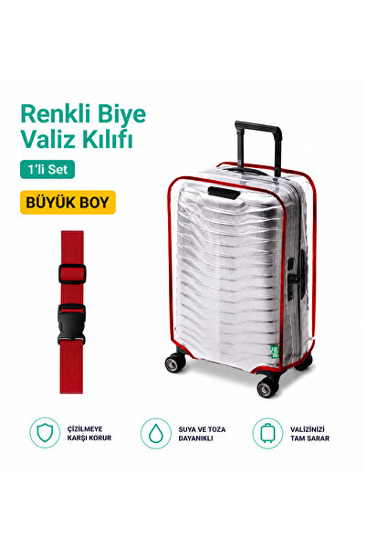 Trink Çanta حافظة حماية شفافة للحقائب وحزام للحقائب * قطعة واحدة * أحمر - * ك...
