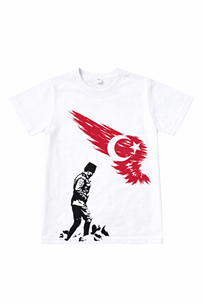 HER ŞEY NOTA www.herseynota.com Tricou unisex pentru copii cu model steag tur...