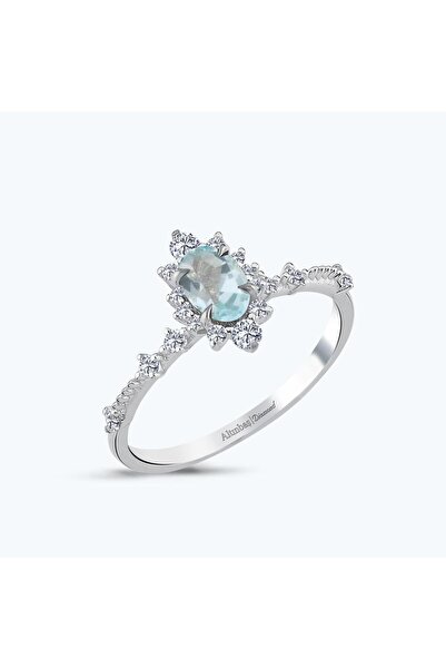 Altınbaş Pırlanta Mavi Topaz Oval Yüzük