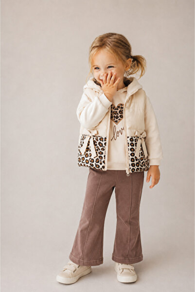 Elo Beige Vest Pants Baby 3-Piece Set
