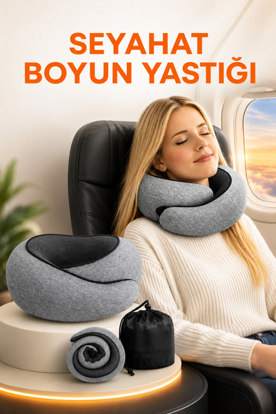 Ankaflex Ortopedik Spiral Boyun Destekli Seyahat Yastığı %100 Ortopedik Visko...