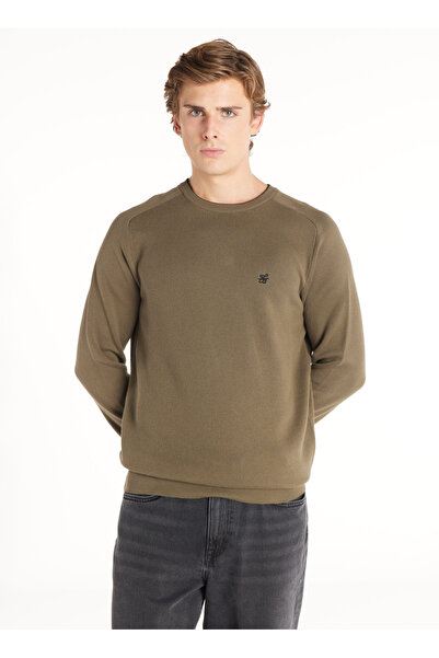 Ted Baker Haki Erkek Bisiklet Yaka Standart Kazak TBMRKW1098