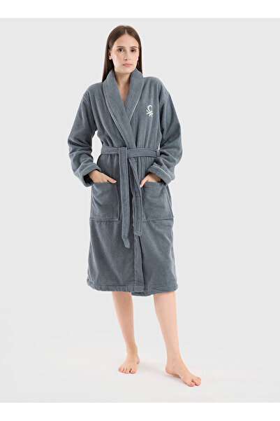 Benetton Koyu Gri Unisex Bornoz BE-0157-DGY BORNOZ