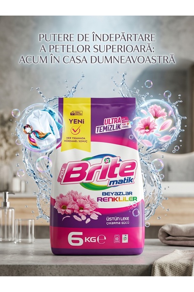 Brite Detergent pudră automat premium 6 kg (Până la 60 de spălări)