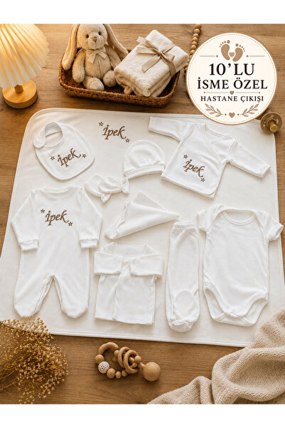 Tomuycuk İsme Özel Nakışlı 10’lu Kız / Erkek Bebek Yenidoğan Hastane Çıkışı S...