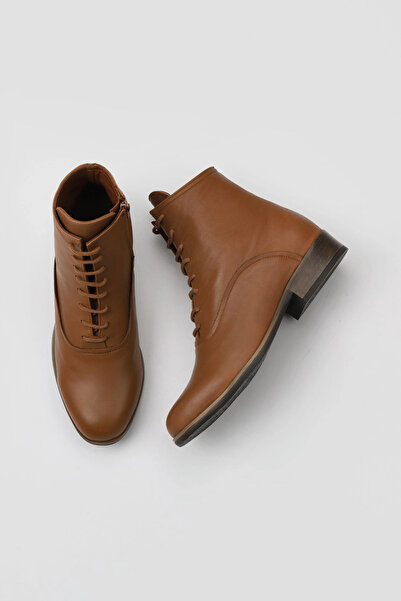 Bueno Shoes حذاء مسطح نسائي من الجلد البني 01wr3303
