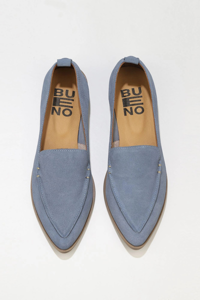 Bueno Shoes Mavi Süet Kadın Düz Babet 01wn0128