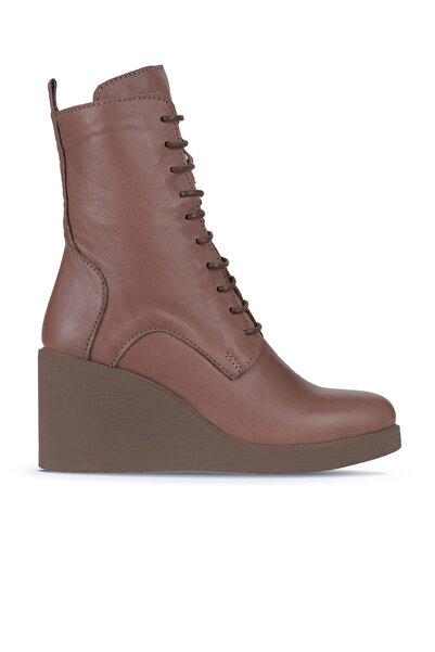 Bueno Shoes Cizme de damă din piele închisă la culoare cu toc cu pană 01wz8303
