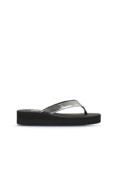 Bueno Shoes Srebrne sjajne ženske šleperice sa ogledalom 26wt202644