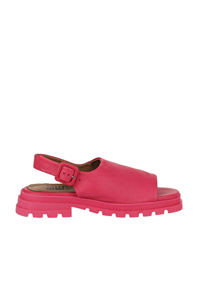 Bueno Shoes Sandale plate de damă din piele fucsia 01wy5506