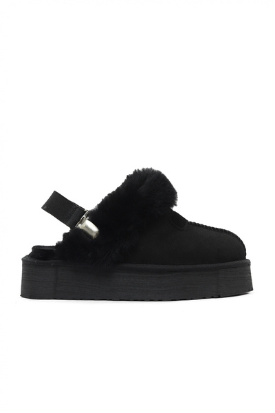 Bueno Shoes Siyah Süet Kadın Az Topuklu Terlik 05ag6104054