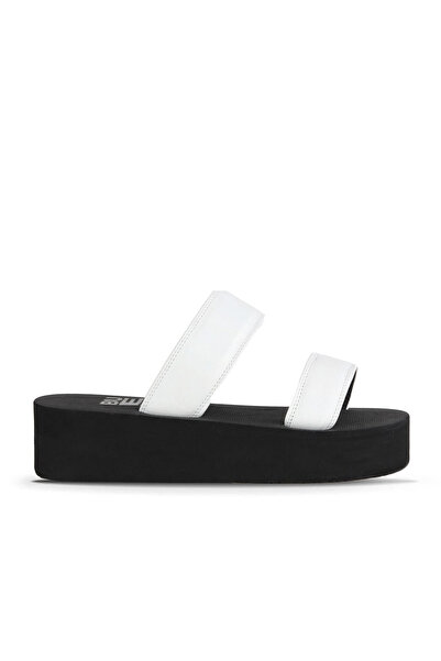 Bueno Shoes Papuci de damă cu toc cu pană alb perlat-paris 26wt752750