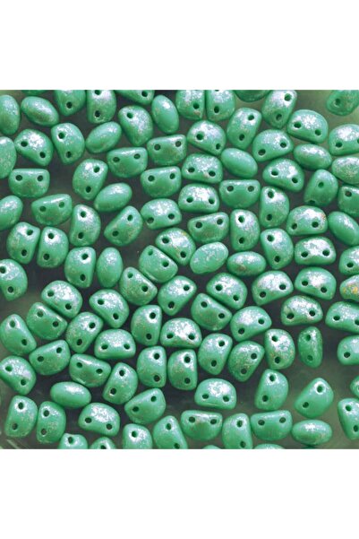 OEM Pachet 100 Margele de sticla Oval Candy 6x4 mm - Opaque Green Turquoise G...