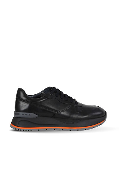Bueno Shoes حذاء كاجوال رجالي من جلد بامبي باللون الأسود 34ma6708