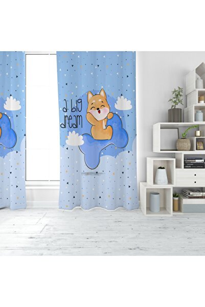 EVSEHOMES CUTE DOG IMprimare digitală PERDEAUĂ DE FOIȚĂ CU O ARIPI
