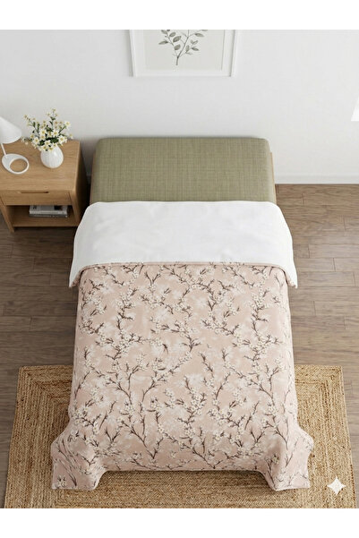 ŞENER HOME Flower Branch Pattern Printed 150X240 Cm. Single Person Single Pike