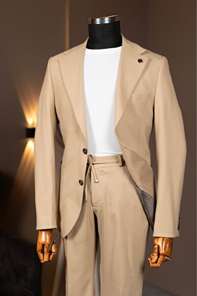 Terzi Ayhan Classics Drawstring Sports Suit(8432-8419-8395) Beige