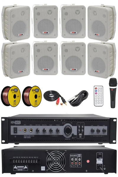 Lastvoice High Voice Paket-4 Bölgeli Anfi Ve Duvar Hoparlör Ses Anons Sistemi...