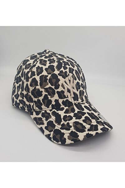 ny new york accessories Leopar Desenli NY New York Nakışlı Kumaş Unisex Spor ...
