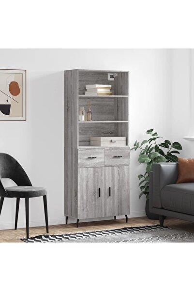 Concept Dulap înalt, gri sonoma, 69,5x34x180 cm, lemn compozit