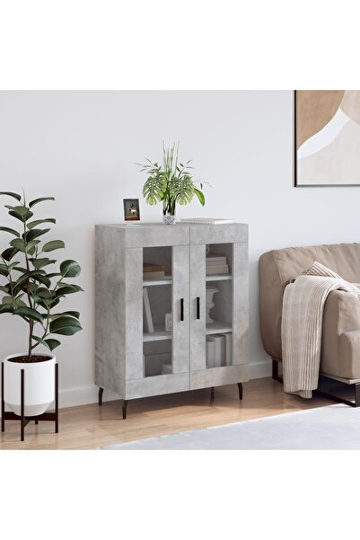 Concept Servantă, gri beton, 69,5x34x90 cm, lemn compozit