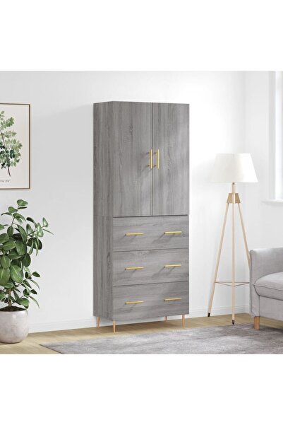 Concept Dulap înalt, gri sonoma, 69,5x34x180 cm, lemn compozit
