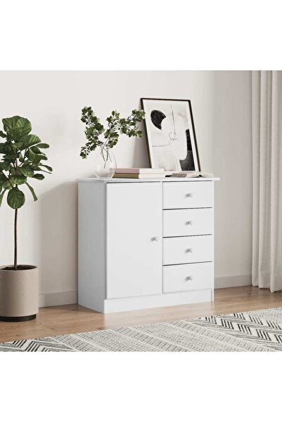 Concept Servantă ALTA, alb, 77x35x73 cm, lemn masiv de pin