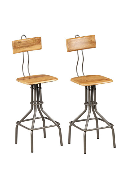 Concept Scaune de bar, 2 buc., lemn masiv de tec reciclat