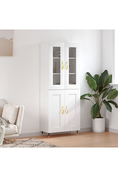 Concept Dulap înalt, alb, 69,5x34x180 cm, lemn compozit