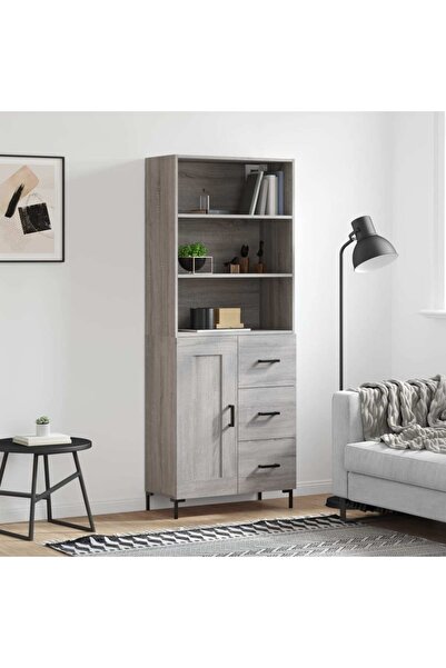 Concept Dulap înalt, gri sonoma, 69,5x34x180 cm, lemn compozit