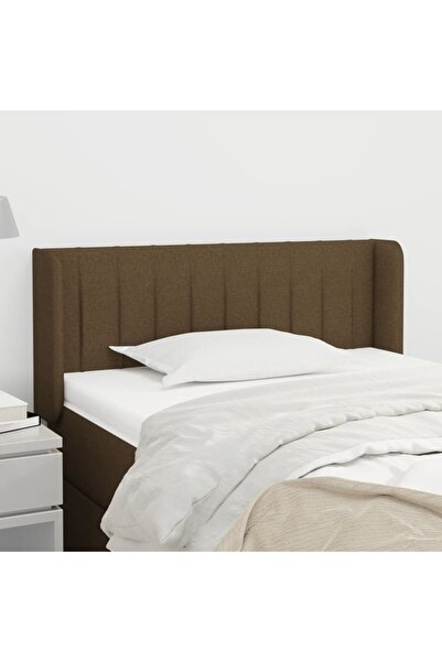 Concept Tăblie de pat cu aripioare maro închis 83x16x78/88 cm textil